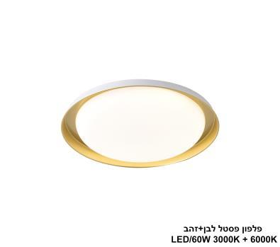 ***פלפון פסטל LED 60W לבן+זהב (24576)