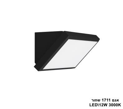 ***אגם LED 12W 1711 שחור אור חם (21988)