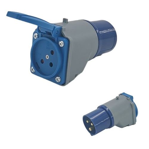 מתאם תקע תעשייתי CASTOR TOOLS G01Y לשקע ישראלי | ‏16A, ‏250V, ‏IP20