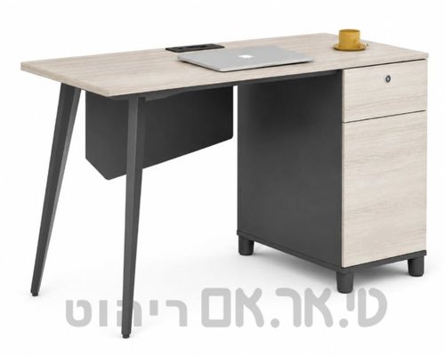 שולחן מורה דגם מוראנו בגוון אלון מולבן ואפור כהה