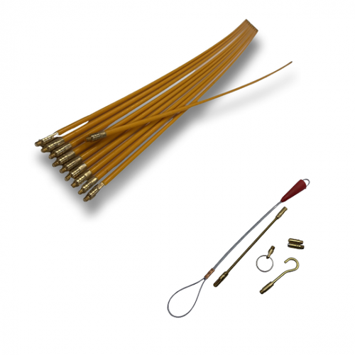 סרט משיכה פיברגלס castor tools קוטר 6 מ״מ | ראש מתחלף להשחלת כבלים