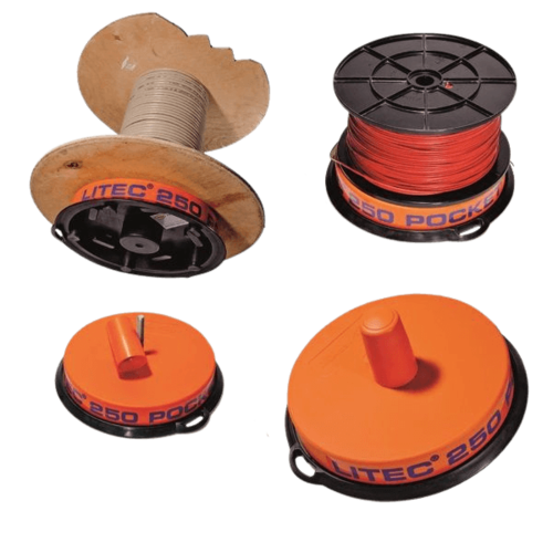 מתקן פריסת תופי כבל LITEC L-250 Pocket | כושר נשיאה עד 190 ק״ג, קומפקטי ונייד – LITEC TECHNIK