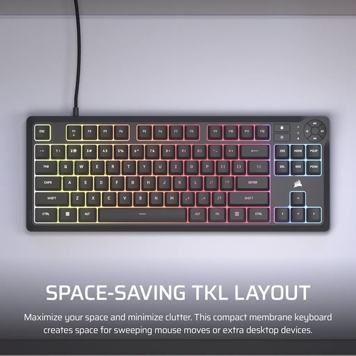 מקלדת | Corsair K55 Core TKL RGB – שחור