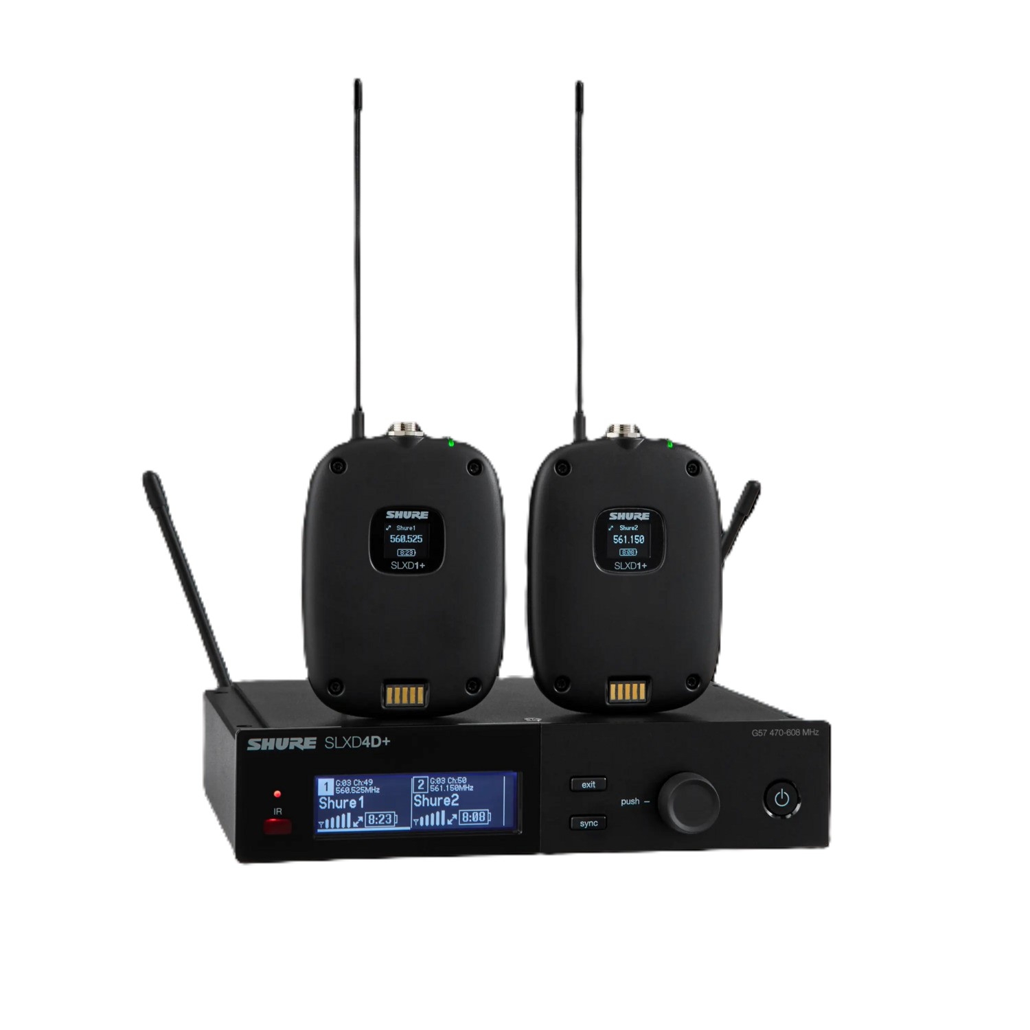 Shure SLXD14D+E-G60 – מערכת אלחוטית דיגיטלית כפולה עם 2 משדרי גוף