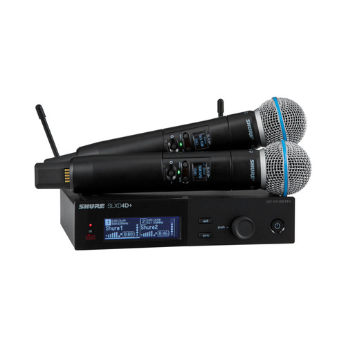 Shure SLXD24D+E/B58-G60 – מערכת אלחוטית דיגיטלית כפולה עם 2 מיקרופוני Beta 58A