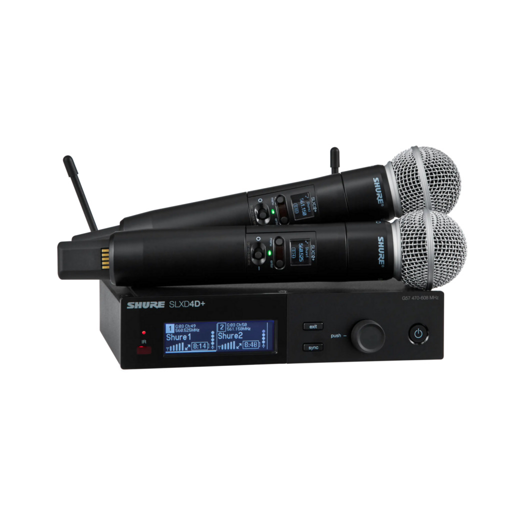Shure SLXD24D+E/SM58-G60 – מערכת אלחוטית דיגיטלית כפולה עם 2 מיקרופוני SM58
