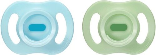 זוג מוצצים אורתודונטים 0-6 חודשים Tommee Tippee UltraLight StayPut - כחול וירוק