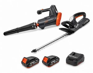 סט כלי גינון נטענים מגזמת גדר חיה + מפוח נטען 18V HUNTER סוללה*2 + מטען 103000-005.2