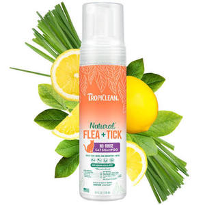 TropiClean Flea + Tick No-Rinse Cat Shampoo 218ml
