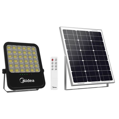 פנס הצפה סולארי 300W לד שחור CCT מידאה+ שלט FLS300W-02