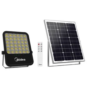 פנס הצפה סולארי 500W לד שחור CCT מידאה+ שלט FLS500W-02
