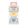 זוג מוצצים אורתודונטים 0-6 חודשים Tommee Tippee UltraLight StayPut - צהוב תכלת