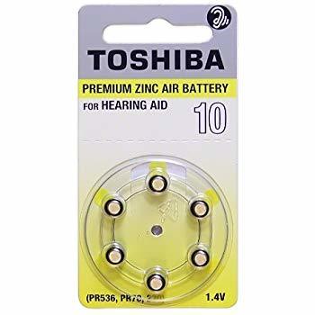 6 סוללות למכשיר שמיעה 10 TOSHIBA