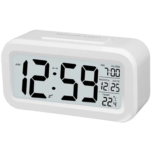 שעון מעורר דיגיטלי עם תצוגת LED, מד טמפרטורה וחיישן לילה