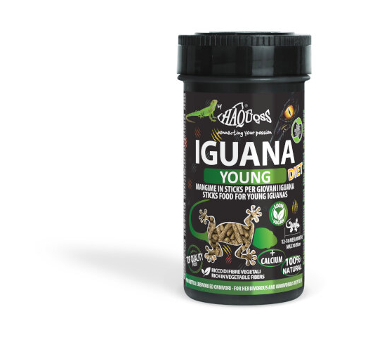 HAQUOSS Iguana Young Diet – מזון טבעי לאיגואנות צעירות ולזוחלים אוכלי עשב ואוכלי־כול 220 גרם