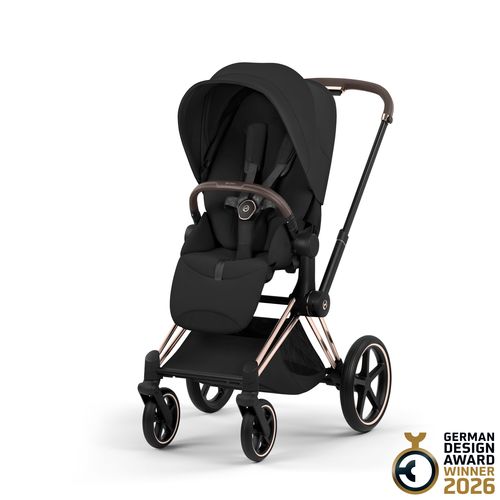 עגלת תינוק פריאם Cybex Priam 5 שחור, שלדה רוזגולד – השילוב המושלם בין יוקרה, חדשנות ונוחות ללא פשרות