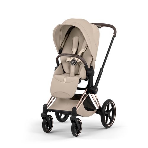 עגלת תינוק פריאם Cybex Priam 5 בז', שלדה רוזגולד – השילוב המושלם בין יוקרה, חדשנות ונוחות ללא פשרות