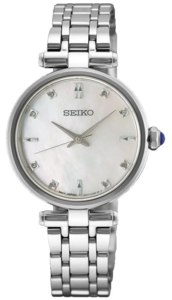 SEIKO HGH005P1 29MM נשים משובץ 8 יהלומים זכוכית ספיר