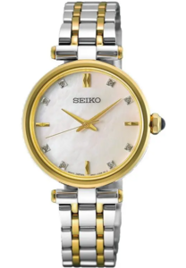 SEIKO HGH007P1 29MM נשים משובץ 8 יהלומים זכוכית ספיר