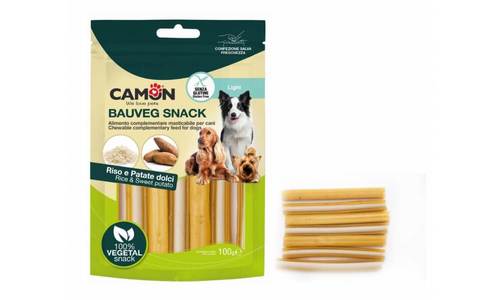 קמון Camon - חטיף צמחוני לכלבים - באובג סויה ואורז - 100 גרם