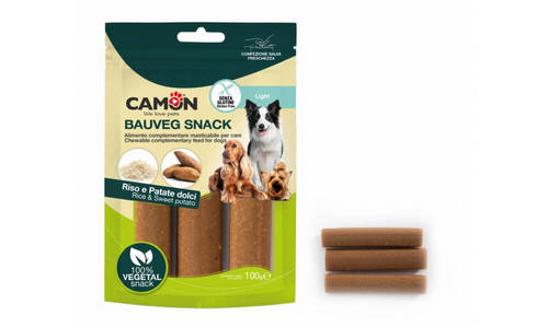 קמון Camon - חטיף צמחוני לכלבים - באובג בטטה ואורז - 100 גרם מבצע 10 ב-130 ש