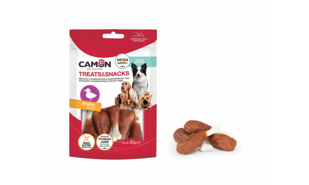 קמון Camon - חטיף רגלי ברווז לכלבים - 80 גרם AE512 מבצע 10 ב-130 ש"ח