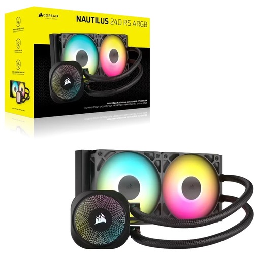 קירור נוזלי למעבד צבע שחור Corsair NAUTILUS 240 RS ARGB