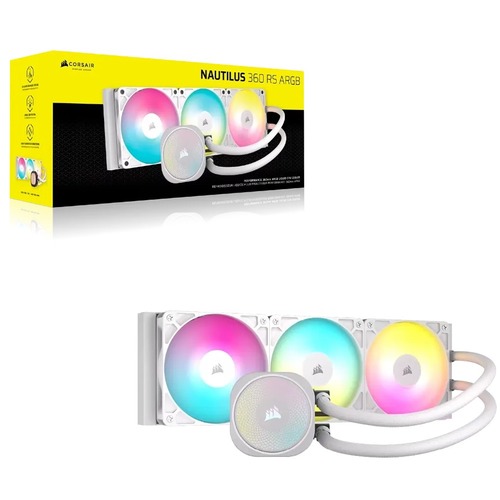 קירור נוזלי למעבד צבע לבן Corsair NAUTILUS 360 RS ARGB