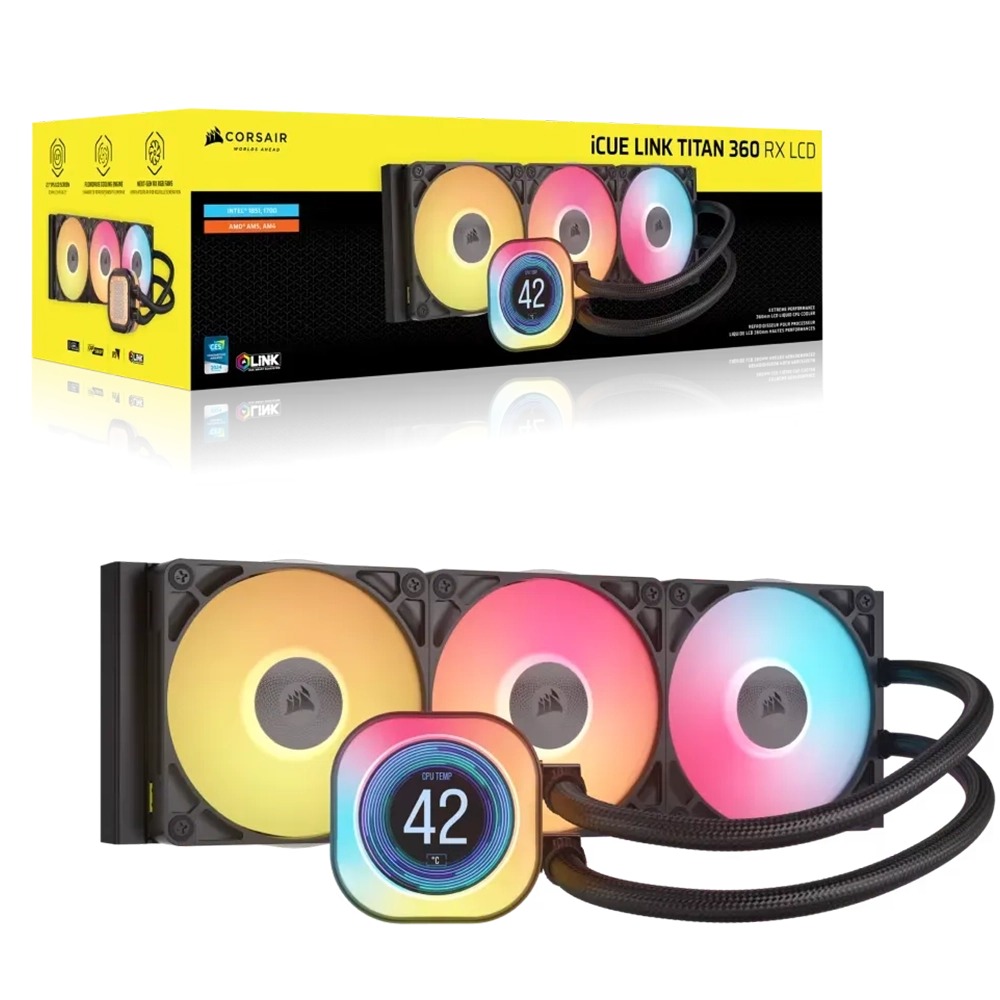 קירור נוזלי למעבד בצבע שחור Corsair NAUTILUS 360 RS ARGB