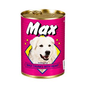 מקס שימורים בטעם לבבות ועוף לכלבים 410 גרם MAX