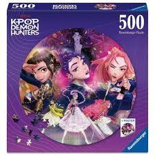 פאזל עגול 500 חלקים מבית Ravensburger - ציידות השדים של הקיי פופ: בשביל המעריצים