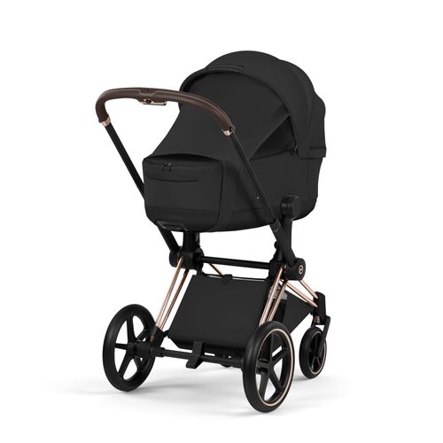 עגלת תינוק פריאם Cybex Priam 5 שחור, שלדה כרום חום – השילוב המושלם בין יוקרה, חדשנות ונוחות ללא פשרות