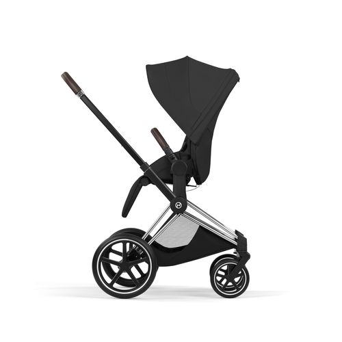 עגלת תינוק פריאם Cybex Priam 5 שחור, שלדה כרום חום – השילוב המושלם בין יוקרה, חדשנות ונוחות ללא פשרות