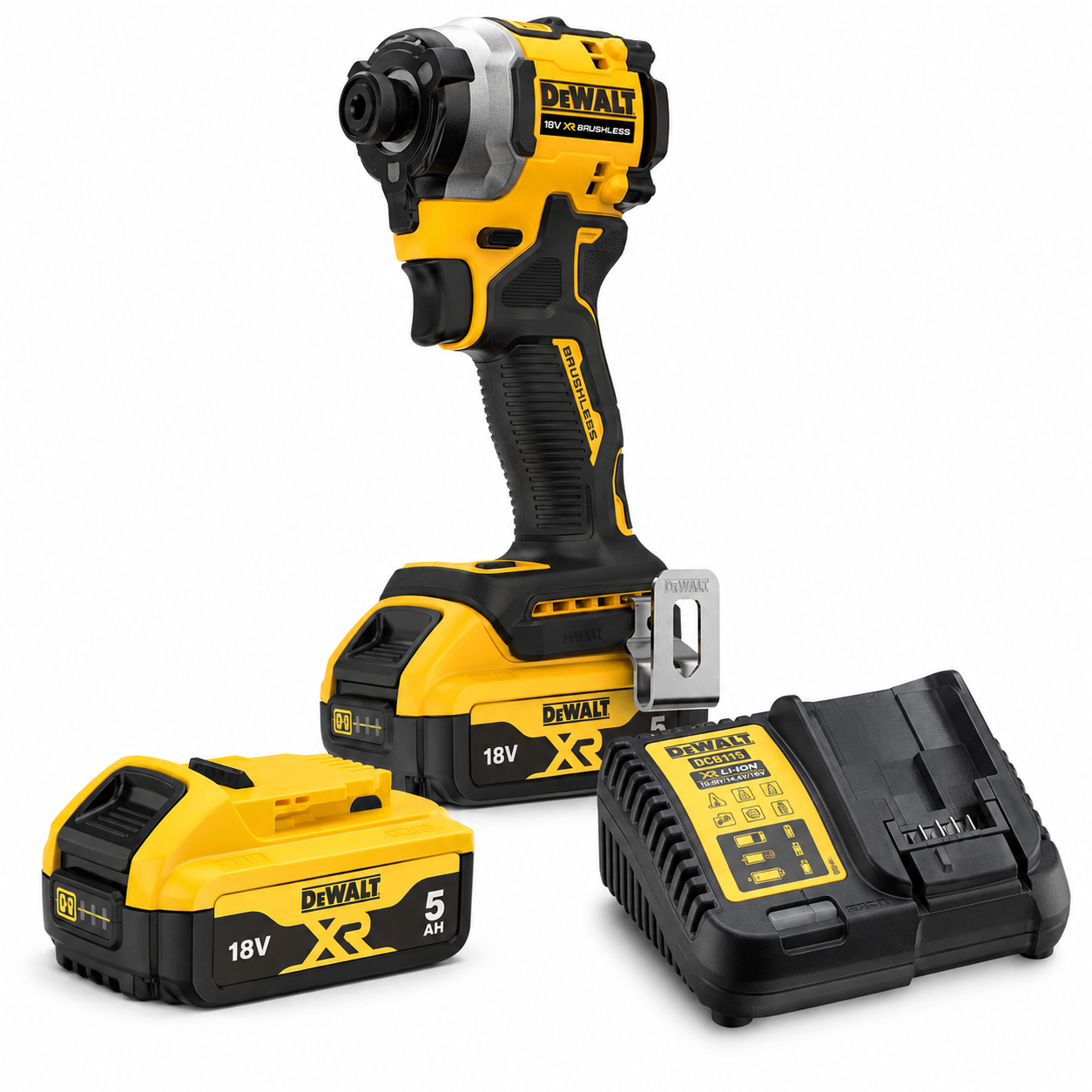 אימפקט DCF850P2T 18V כולל 2 סוללות 5A ומטען DEWALT