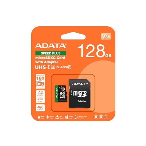 ADATA SPEED PLUS microSDXC UHS-I U3 Class 10 Card | 128Gb