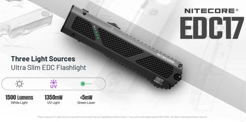 פנס טקטי שטוח EDC17 שחור – Nitecore