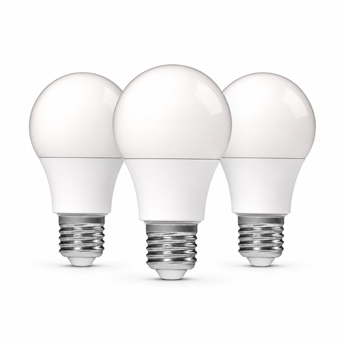מארז 3 נורות לד E27 10W A60 אור חם 