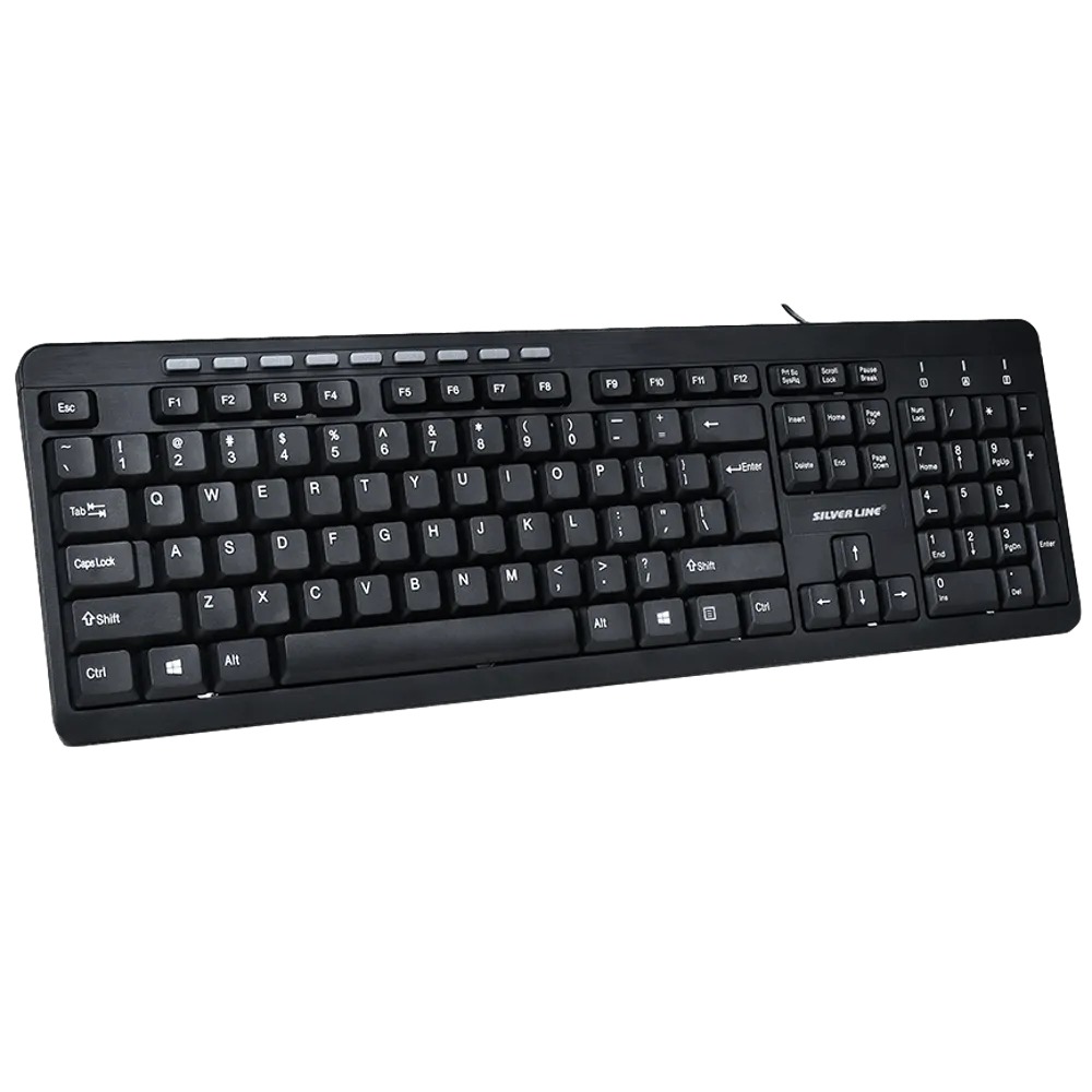 מקלדת מולטימדיה חוטית Silver Line Comfortable KB-MM818 USB