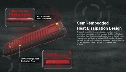 פנס טקטי  -  3000 לומנס NITECORE - EDC25 