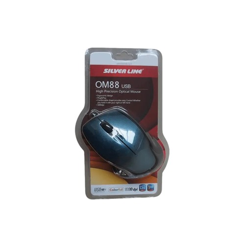 עכבר חוטי צבע כחול Silver Line OM88 USB