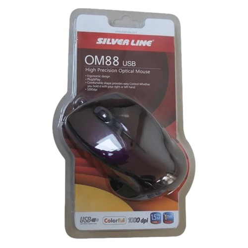 עכבר חוטי צבע סגול Silver Line OM88 USB