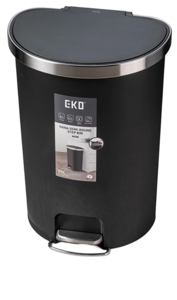 פח רגלית חצי עיגול 55 ליטר HANNA EK6221 שחור – מבית EKO