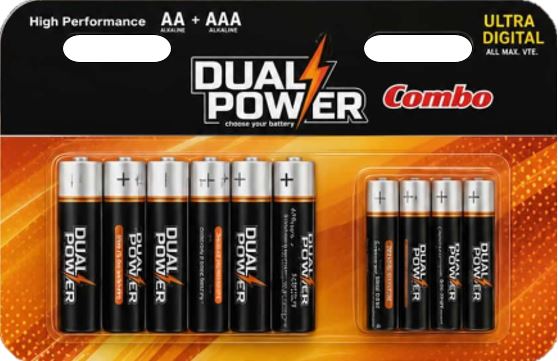 מארז 10 סוללות 6AA+4AAA קומבינציה  DUAL POWER