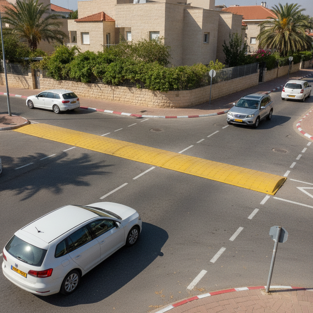 פסי האטה לרחוב פרטי ולחניון – סוגים, גובה תקני, התקנה ומה מותר על פי חוק