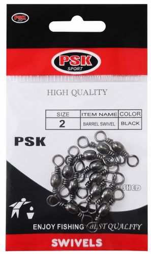 חבילת סביבלים חבית מידה 4 צבע שחור PSK Sport Barrel Swivel