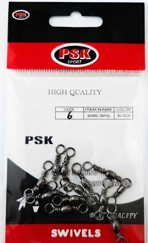 חבילת סביבלים חבית מידה 6 צבע שחור PSK Sport Barrel Swivel