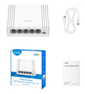 CUDY 5-Port 2.5G Easy-Managed Switch with | USB-C HS105U