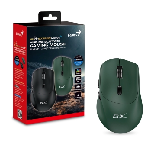 עכבר גיימינג אלחוטי | GENIUS Scorpion M8100 ARMY GREEN