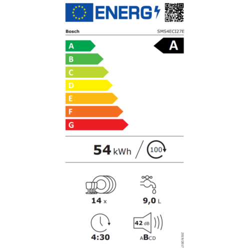 מדיח כלים רחב  Bosch SMS4ECI27E תוצרת גרמניה - צבע נירוסטה