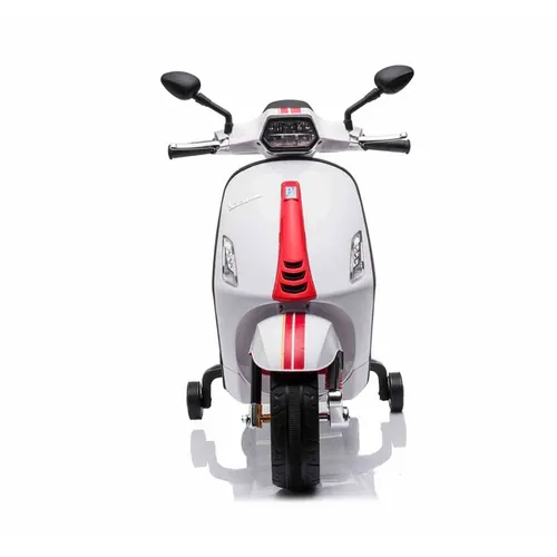 אופנוע ממונע לילדים Vespa Sprint Racing 12V עם גלגלי עזר ניתנים להסרה - לבן